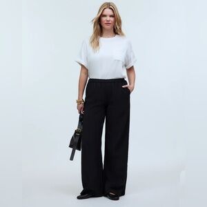 Madewell Pull-On Wide-Leg Pants in Softdrape Black Size 2X
